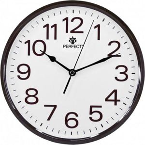 Perfect PERFECT GWL683 Zegar analogowy na ścianę, tykający mechanizm, średnica ok. 25 cm - BRĄZOWY 1