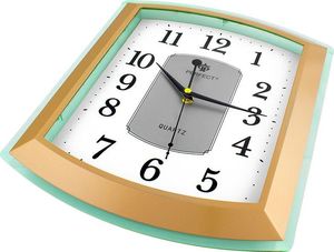 Perfect PERFECT PW-013 Zegar ścienny, czytelna tarcza, płynący mechanizm, wysokość 36 cm - ZŁOTY 2