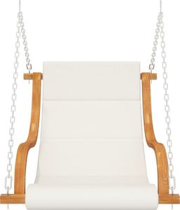 vidaXL Fotel powieszany, kremowa poduszka, świerk w kolorze teku (313941) 3