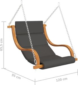 vidaXL Fotel powieszany, z poduszką, świerk w kolorze teku (313942) 5