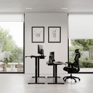 Krzesło biurowe SENSE7 Krzesło Tone Czarne + Biurko Nojo Czarne 140x70 cm Black 4