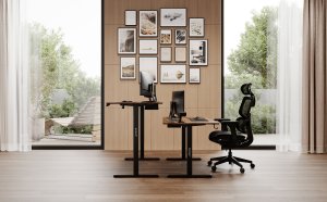 Krzesło biurowe SENSE7 Krzesło biurowe Moyo Czarne + Biurko elektryczne Nojo 120x60 Black Oak 4