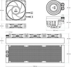 Chłodzenie wodne Arctic Chłodzenie wodne Arctic Liquid Freezer III Pro 360 A-RGB (ACFRE00184A) + Butelka Termiczna 6