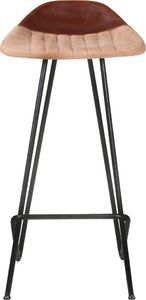 vidaXL Stołki barowe, 4 szt., brązowa skóra naturalna 4