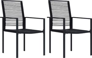 vidaXL Krzesła ogrodowe, 2 szt., rattan PVC, czarne (312171) 1