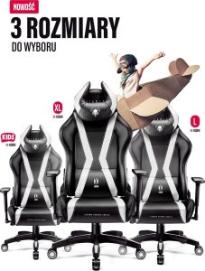 Fotel Diablo Chairs X-Horn 2.0 czarno-biały + EGON 1100 Czarne 110 cmx60 cm 14