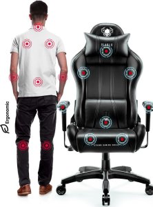 Fotel Diablo Chairs X-ONE 2.0 NORMAL czarny + EGON 1100 Czarne 110 cmx60 cm 7