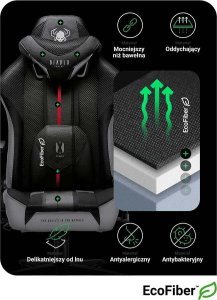 Fotel Diablo Chairs X-PLAYER 2.0 Normal Size Czarno-biały + EGON 1100 Białe 110 cmx60 cm 6