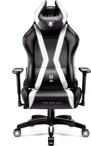 Fotel Diablo Chairs X-Horn 2.0 czarno-biały + EGON 1100 Białe 110 cmx60 cm 13