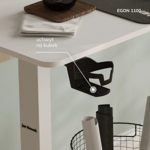 Fotel Diablo Chairs X-Horn 2.0 czarno-biały + EGON 1100 Białe 110 cmx60 cm 27