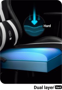 Fotel Diablo Chairs X-Horn 2.0 czarno-biały + EGON 1100 Białe 110 cmx60 cm 4