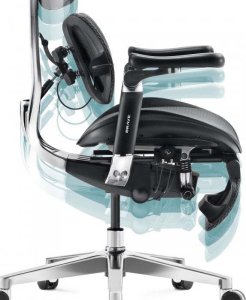 Fotel Diablo Chairs BRAVE Fotel biurowy ergonomiczny V-KINETIC czarny + EGON 1100 Białe 110 cmx60 cm 13