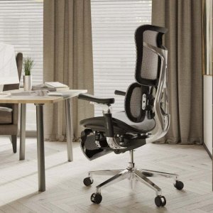 Fotel Diablo Chairs BRAVE Fotel biurowy ergonomiczny V-KINETIC czarny + EGON 1100 Białe 110 cmx60 cm 8
