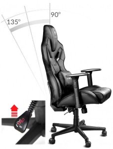 Fotel Diablo Chairs X-Fighter czarny + EGON 1100 Białe 110 cmx60 cm 5
