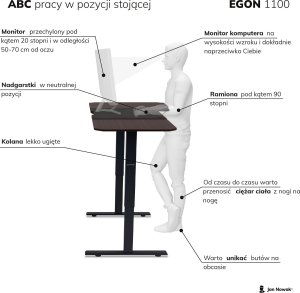 Fotel Diablo Chairs X-ONE 2.0 NORMAL czarno-biały + EGON 1100 Orzechowe 110 cmx60 cm 18