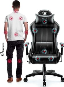 Fotel Diablo Chairs X-ONE 2.0 NORMAL czarny + EGON 1100 Orzechowe 110 cmx60 cm 7