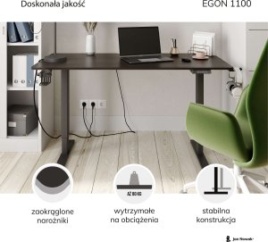 Fotel Diablo Chairs X-Fighter czarny + EGON 1100 Orzechowe 110 cmx60 cm 19