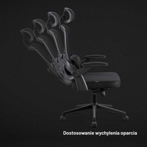 Krzesło biurowe Diablo Chairs V-Light Czarne + EGON 1100 Białe 110 cmx60 cm 18