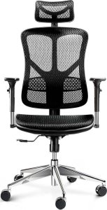 Krzesło biurowe Diablo Chairs V-Basic Czarne + EGON 1100 Białe 110 cmx60 cm 3