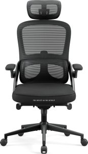 Krzesło biurowe Diablo Chairs V-Light Czarne + EGON 1100 Orzechowe 110 cmx60 cm 10