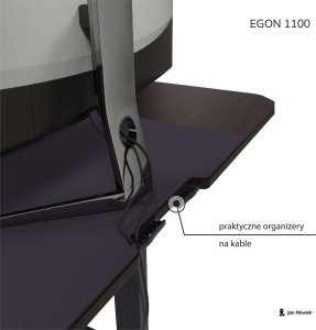 Krzesło biurowe Diablo Chairs V-Basic Biało-szare + EGON 1100 Orzechowe 110 cmx60 cm 14