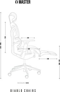 Krzesło biurowe Diablo Chairs V-Master Szare + EGON 1100 Orzechowe 110 cmx60 cm 2