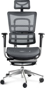 Krzesło biurowe Diablo Chairs V-Master Szare + EGON 1100 Orzechowe 110 cmx60 cm 4