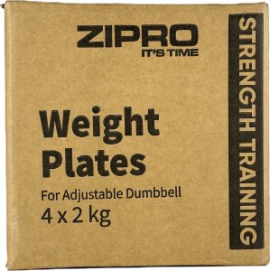 Zipro Dodatkowe obciążenia do hantli Square Zipro Plate SQUARE 4 x 2 kg + Skakanka Zipro 10