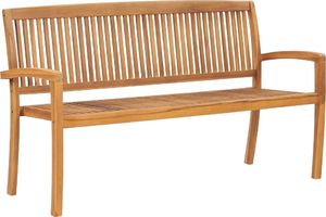 vidaXL Sztaplowana ławka ogrodowa z poduszką, 159 cm, drewno tekowe 6