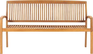 vidaXL Sztaplowana ławka ogrodowa z poduszką, 159 cm, drewno tekowe 7