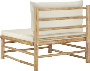 vidaXL Ogrodowa sofa środkowa śmietankowe poduszki bambus 4