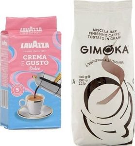 Kawa ziarnista Gimoka 1kg L'Espresso All'Italiana + Lavazza 250g 1