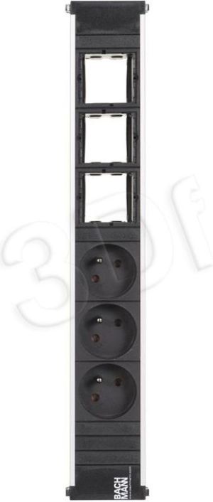 Listwa zasilająca Bachmann 3 gniazda czarna (912.012) 2