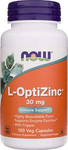 NOW Foods Now Foods L-OptiZinc 30 mg z miedzią - 100 kapsułek 1