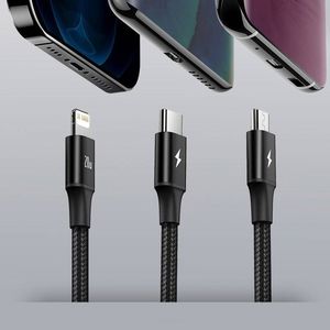 Kabel USB Baseus USB-C - USB-C + microUSB + Lightning 1.5 m Czarny (CAMLT-SC01) 14