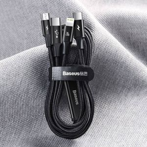Kabel USB Baseus USB-C - USB-C + microUSB + Lightning 1.5 m Czarny (CAMLT-SC01) 19