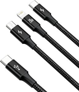 Kabel USB Baseus USB-C - USB-C + microUSB + Lightning 1.5 m Czarny (CAMLT-SC01) 2