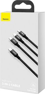 Kabel USB Baseus USB-C - USB-C + microUSB + Lightning 1.5 m Czarny (CAMLT-SC01) 5