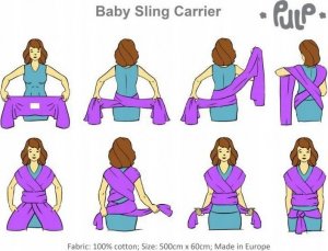 CHUSTA DO NOSZENIA DZIECKA SZARA 500X60 CM 2