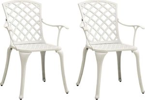 vidaXL Krzesła ogrodowe 2 szt., odlewane aluminium, białe (315574) 1