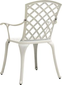 vidaXL Krzesła ogrodowe 2 szt., odlewane aluminium, białe (315574) 5