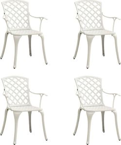 vidaXL Krzesła ogrodowe 4 szt., odlewane aluminium, białe (315575) 1