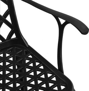 vidaXL Krzesła ogrodowe 4 szt., odlewane aluminium, czarne 6