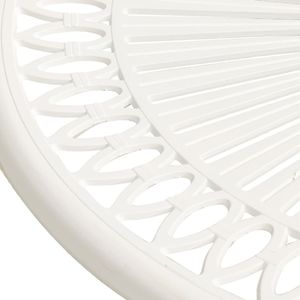 vidaXL Stół ogrodowy odlewane aluminium biały 4