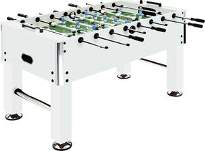 vidaXL Stół do gry w piłkarzyki, stal, 60 kg, 140x74,5x87,5 cm, biały 1