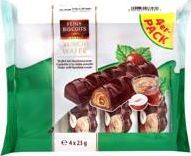 Feiny Biscuits Feiny Biscuits Batoniki Waflowe z Kremem Mleczno-Orzechowym 4x23 g 2