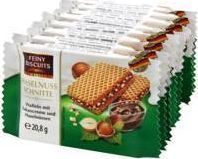 Feiny Biscuits Feiny Biscuits Wafelki z Kremem Kakaowym i Orzechami Laskowymi 8x20,8 g 2