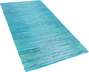 Beliani Dywan bawełniany 80 x 150 cm niebieski MERSIN 1