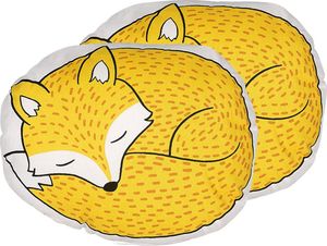 Beliani Zestaw 2 poduszek dla dzieci lis 50 x 40 cm żółty DHANBAD 1