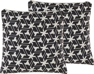 Beliani Zestaw 2 poduszek dekoracyjnych 45 x 45 cm czarno-biały ANDIRIN 1